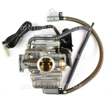 24mm Carburetor w/Electric Choke for 150cc Mopeds / Scooters, ATVs, Go Karts
