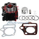 Cylinder Body Assembly for 50cc Horizontal ATVs and Dirt Bikes