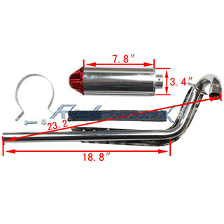 Performance Exhaust Assembly for 70-125cc Dirt Bikes